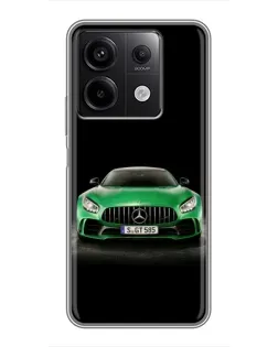 Чехол для Xiaomi Redmi Note 13 (5G) с картинкой «Mercedes — неоновый лого»