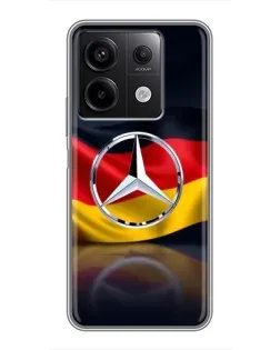 Чехол для Xiaomi Redmi Note 13 (5G) с картинкой «Mercedes — флаг Германии»