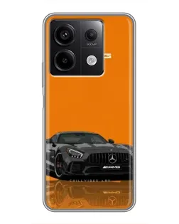 Чехол для Xiaomi Redmi Note 13 (5G) с картинкой «Оранжевый Mercedes AMG»