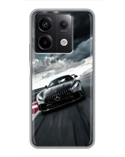 Чехол для Xiaomi Redmi Note 13 (5G) с картинкой «Гоночный Mercedes AMG»