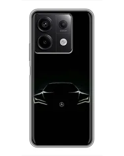 Чехол для Xiaomi Redmi Note 13 (5G) с картинкой «Mercedes — силуэт авто»
