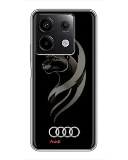 Чехол для Xiaomi Redmi Note 13 (5G) с картинкой «Графика — пантера и Audi»