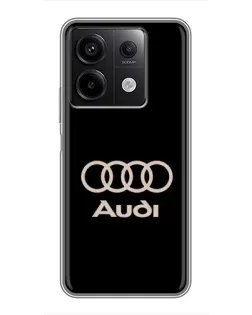 Чехол для Xiaomi Redmi Note 13 (5G) с картинкой «Audi — золотой логотип»