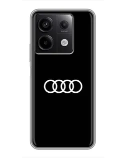 Чехол для Xiaomi Redmi Note 13 (5G) с картинкой «Audi White Logo»