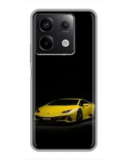 Чехол для Xiaomi Redmi Note 13 (5G) с картинкой «Lamborghini желтый акцент»