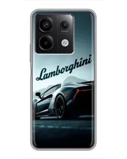 Чехол для Xiaomi Redmi Note 13 (5G) с картинкой «Классическая надпись Lamborghini»