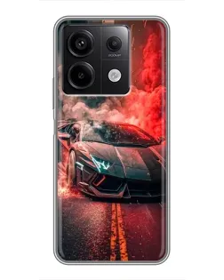 Чехол для Xiaomi Redmi Note 13 (5G) с картинкой «Lamborghini красный дым»