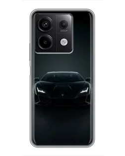 Чехол для Xiaomi Redmi Note 13 (5G) с картинкой «Черный Lamborghini Aventador»