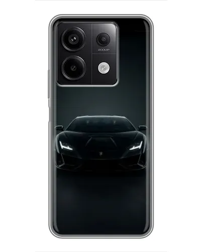 Чехол для Xiaomi Redmi Note 13 (5G) с картинкой «Черный Lamborghini Aventador»