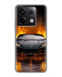 Чехол для Xiaomi Redmi Note 13 (5G) с картинкой «Lamborghini в огне»