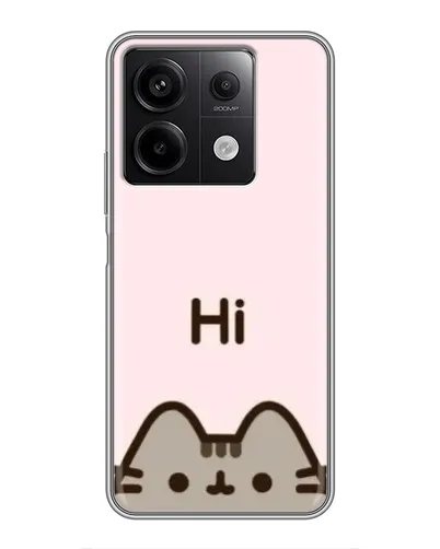 Чехол для Xiaomi Redmi Note 13 (5G) с картинкой «Пушин говорит Hi»
