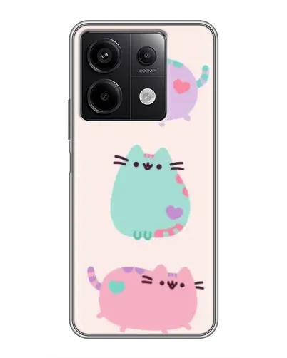 Чехол для Xiaomi Redmi Note 13 (5G) с картинкой «Pusheen трио»