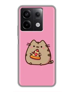Чехол для Xiaomi Redmi Note 13 (5G) с картинкой «Пушин с пиццей»