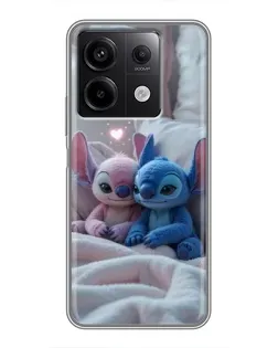 Чехол для Xiaomi Redmi Note 13 (5G) с картинкой «Плюшевые Стич Ангел»