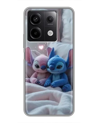Чехол для Xiaomi Redmi Note 13 (5G) с картинкой «Плюшевые Стич Ангел»