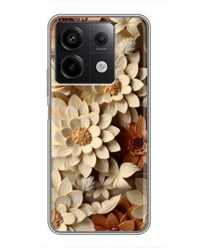 Чехол для Xiaomi Redmi Note 13 (5G) с картинкой «Бежевый флористический декор»