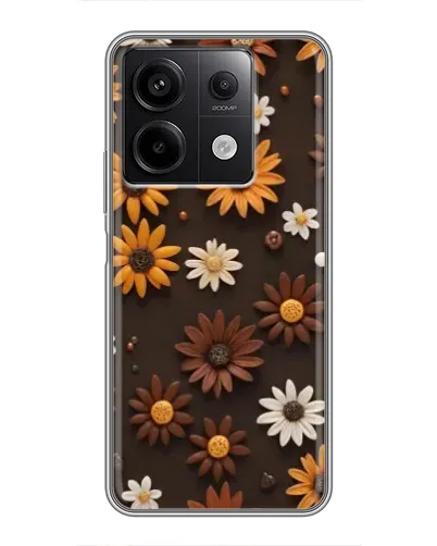 Чехол для Xiaomi Redmi Note 13 (5G) с картинкой «Узор из маленьких подсолнухов»
