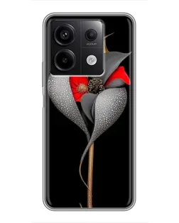 Чехол для Xiaomi Redmi Note 13 (5G) с картинкой «Серебряный фантазийный цветок» Чехол для Xiaomi Redmi Note 13 (5G) с картинкой «Серебряный фантазийный цветок»