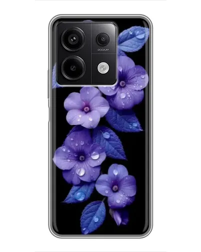 Чехол для Xiaomi Redmi Note 13 (5G) с картинкой «Фиолетовые цветы с росою»