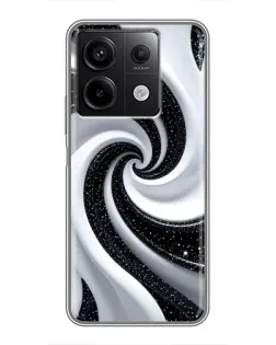 Чехол для Xiaomi Redmi Note 13 (5G) с картинкой «Черно-белая спираль» Чехол для Xiaomi Redmi Note 13 (5G) с картинкой «Черно-белая спираль»