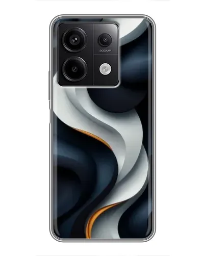 Чехол для Xiaomi Redmi Note 13 (5G) с картинкой «Объемные черно-белые ленты»