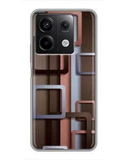 Чехол для Xiaomi Redmi Note 13 (5G) с картинкой «Коричневые объемные квадраты» Чехол для Xiaomi Redmi Note 13 (5G) с картинкой «Коричневые объемные квадраты»