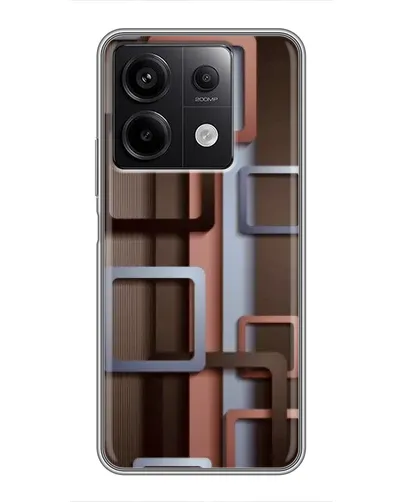 Чехол для Xiaomi Redmi Note 13 (5G) с картинкой «Коричневые объемные квадраты»