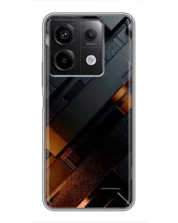 Чехол для Xiaomi Redmi Note 13 (5G) с картинкой «Черные геометрические блоки»
