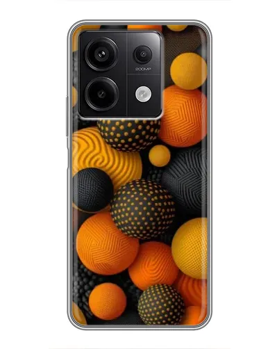 Чехол для Xiaomi Redmi Note 13 (5G) с картинкой «Объемные оранжевые сферы»