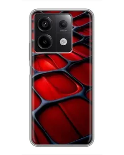 Чехол для Xiaomi Redmi Note 13 (5G) с картинкой «Красная глянцевая сетка»