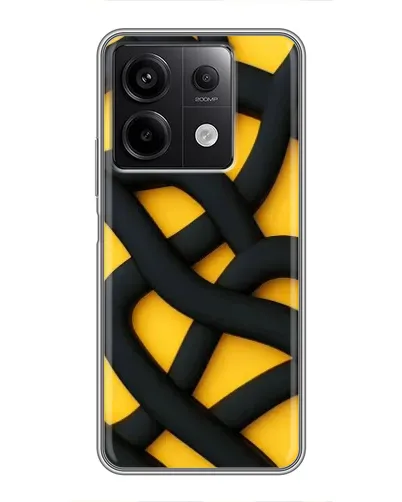 Чехол для Xiaomi Redmi Note 13 (5G) с картинкой «Черное желтое переплетение»