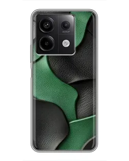 Чехол для Xiaomi Redmi Note 13 (5G) с картинкой «Зеленые кожаные волны»