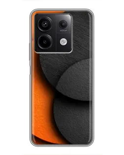 Чехол для Xiaomi Redmi Note 13 (5G) с картинкой «Геометрия оранжевых кругов»