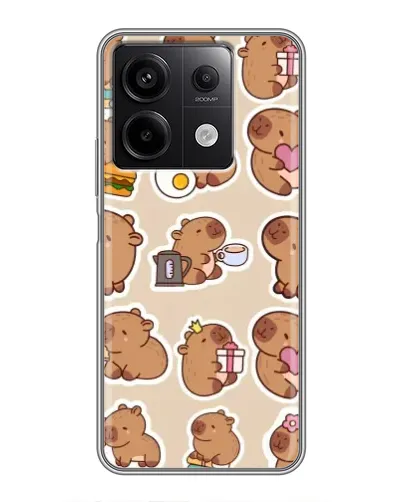 Чехол для Xiaomi Redmi Note 13 (5G) с картинкой «Капибары паттерн»