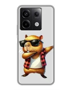 Чехол для Xiaomi Redmi Note 13 (5G) с картинкой «Капибара рэпер даб» Чехол для Xiaomi Redmi Note 13 (5G) с картинкой «Капибара рэпер даб»