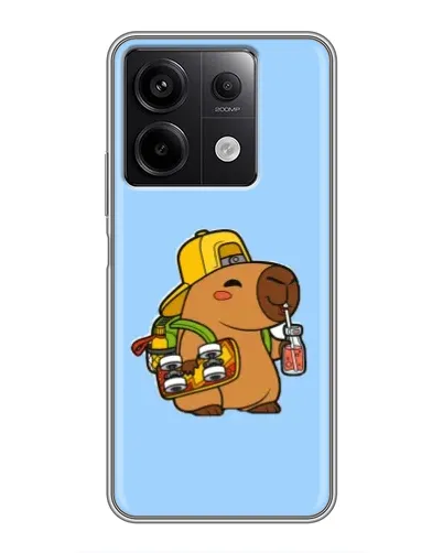 Чехол для Xiaomi Redmi Note 13 (5G) с картинкой «Капибара на скейте»