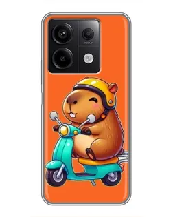 Чехол для Xiaomi Redmi Note 13 (5G) с картинкой «Капибара на скутере» Чехол для Xiaomi Redmi Note 13 (5G) с картинкой «Капибара на скутере»