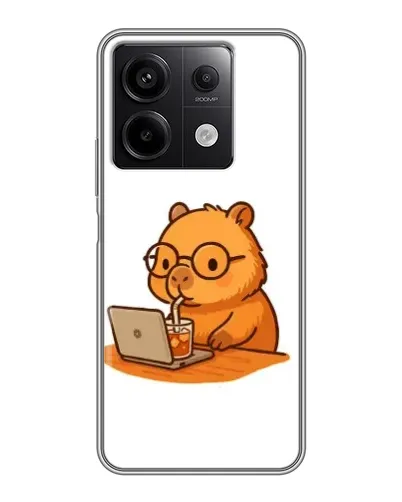 Чехол для Xiaomi Redmi Note 13 (5G) с картинкой «Капибара с ноутбуком»