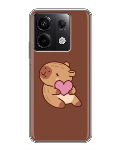 Чехол для Xiaomi Redmi Note 13 (5G) с картинкой «Капибара с сердцем»