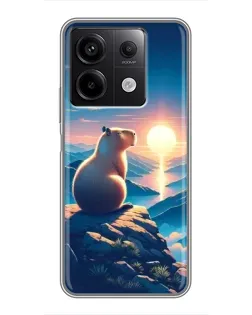 Чехол для Xiaomi Redmi Note 13 (5G) с картинкой «Закат солнца с капибарой» Чехол для Xiaomi Redmi Note 13 (5G) с картинкой «Закат солнца с капибарой»