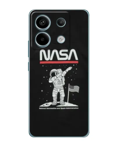 Чехол для Xiaomi Redmi Note 13 Pro (5G) с картинкой «NASA — шагаем по Луне»