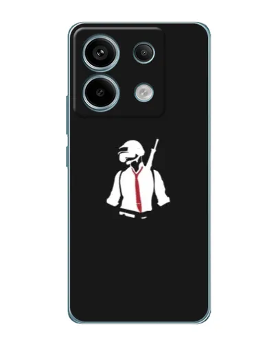 Чехол для Xiaomi Redmi Note 13 Pro (5G) с картинкой «PUBG — силуэт воина»