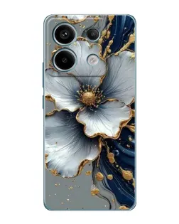 Чехол для Xiaomi Redmi Note 13 Pro (5G) с картинкой «Белый цветок и золотой флюид»