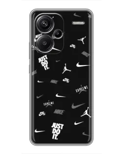 Чехол для Xiaomi Redmi Note 13 Pro Plus с картинкой «Nike Black Pattern»