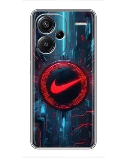 Чехол для Xiaomi Redmi Note 13 Pro Plus с картинкой «Техногенный стиль Nike»