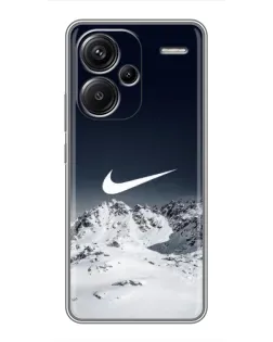 Чехол для Xiaomi Redmi Note 13 Pro Plus с картинкой «Nike — зимние горы»