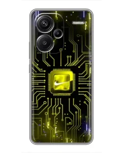 Чехол для Xiaomi Redmi Note 13 Pro Plus с картинкой «Nike — золотая искра»