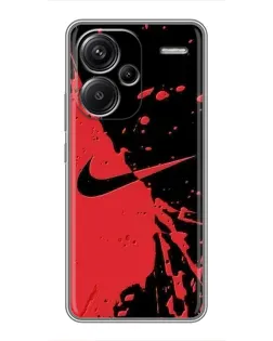 Чехол для Xiaomi Redmi Note 13 Pro Plus с картинкой «Красные брызги Nike»