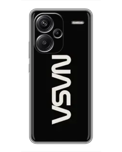 Чехол для Xiaomi Redmi Note 13 Pro Plus с картинкой «NASA — вертикальный логотип»