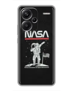 Чехол для Xiaomi Redmi Note 13 Pro Plus с картинкой «NASA — шагаем по Луне»